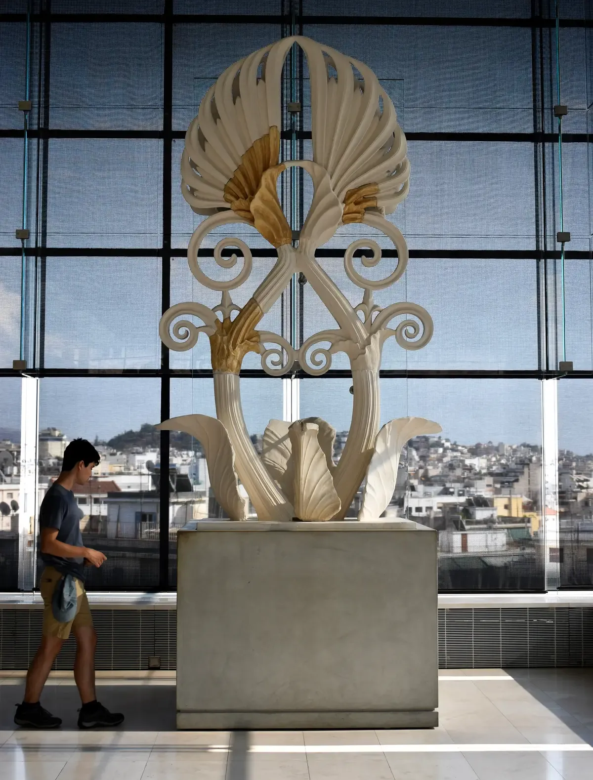 The Caryatids from the Erechtheion standing in the Acropolis Museum in Athens, Greece