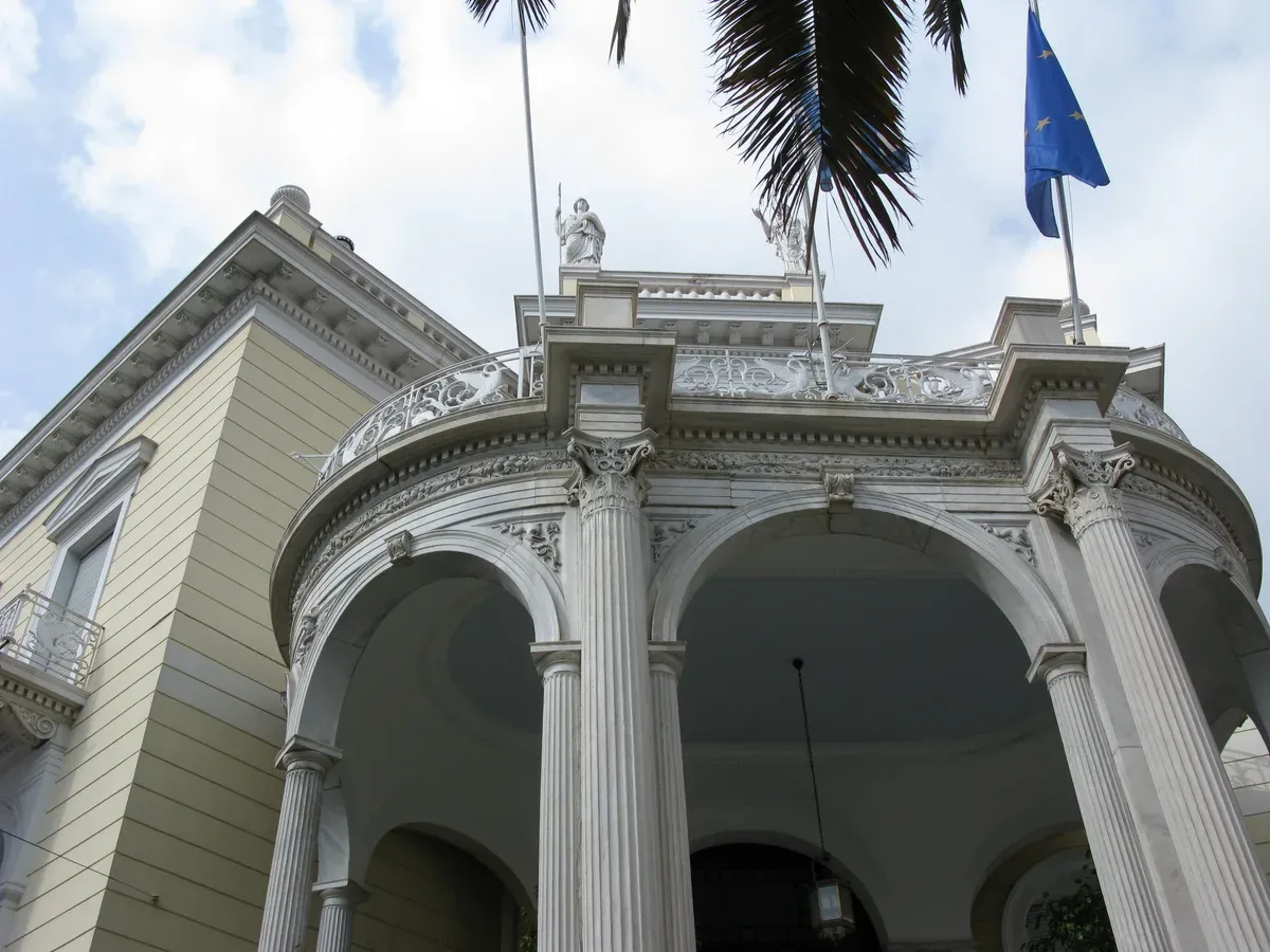 The neoclassical Stathatos Mansion, the wing of the Museum of Cycladic Art in Athens, Greece